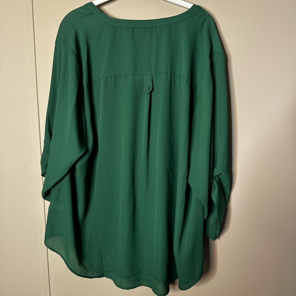 NWT Torrid Deep Green Blouse - Picture 2 of 3